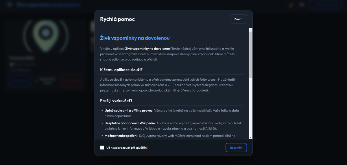 Ukázka aplikace 2 / App showcase 2